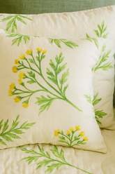 Layaan Homes Haven Green Leaf Print Duvet Set