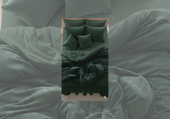 Layaan Homes Emerald Green Shaggy Bedding Set