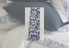 Layaan Homes Blue Printed Embroidery Set