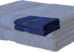 Layaan Homes Blue Towel Set