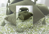Layaan Homes Green Leaves Print Set