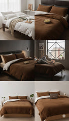 Layaan Homes Brown Winter Shaggy Set
