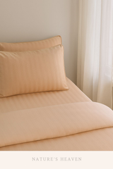 Layaan Homes Peach Striped Duvet Set