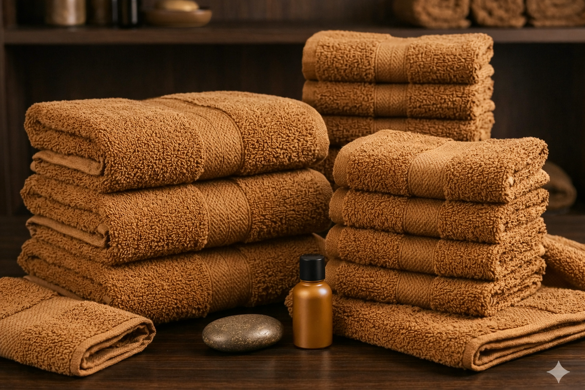 Layaan Homes Camel Towel Set