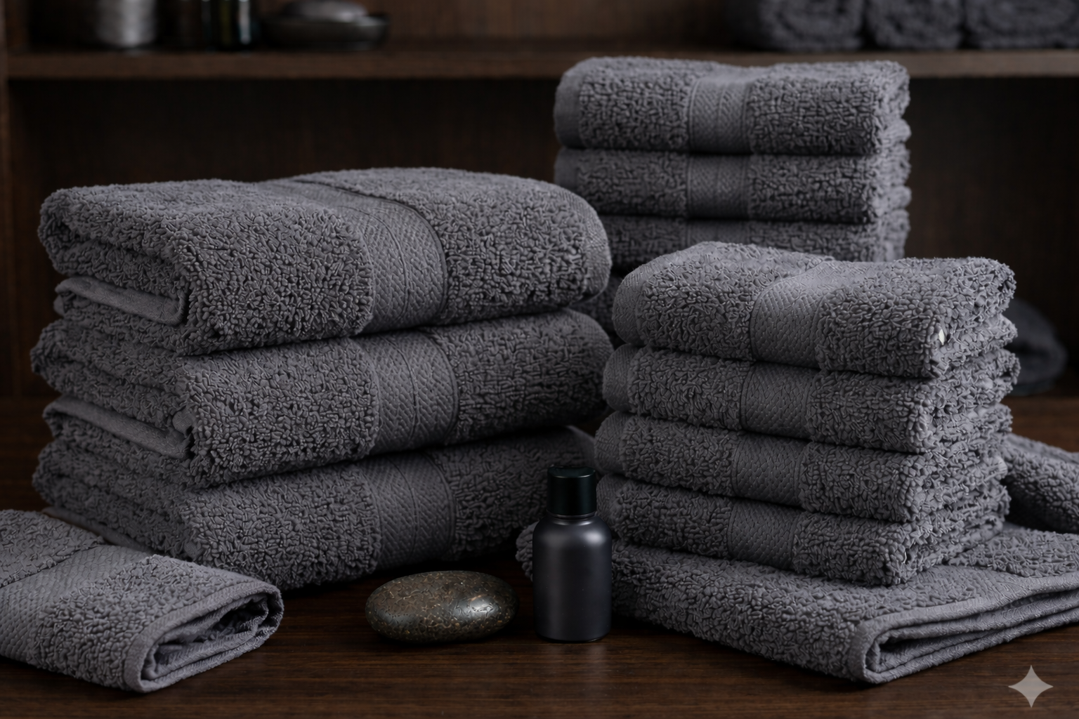 Layaan Homes Grey Towel Set