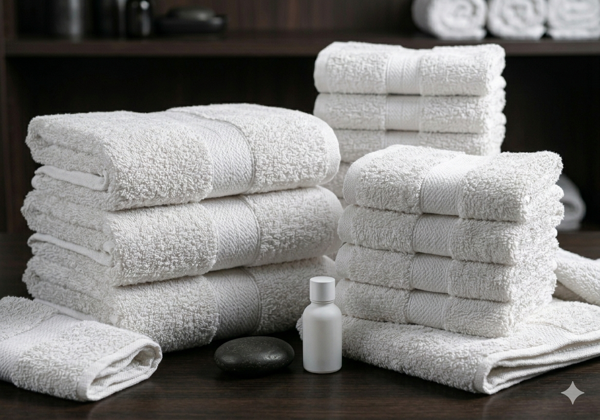 Layaan Homes White Towel Set