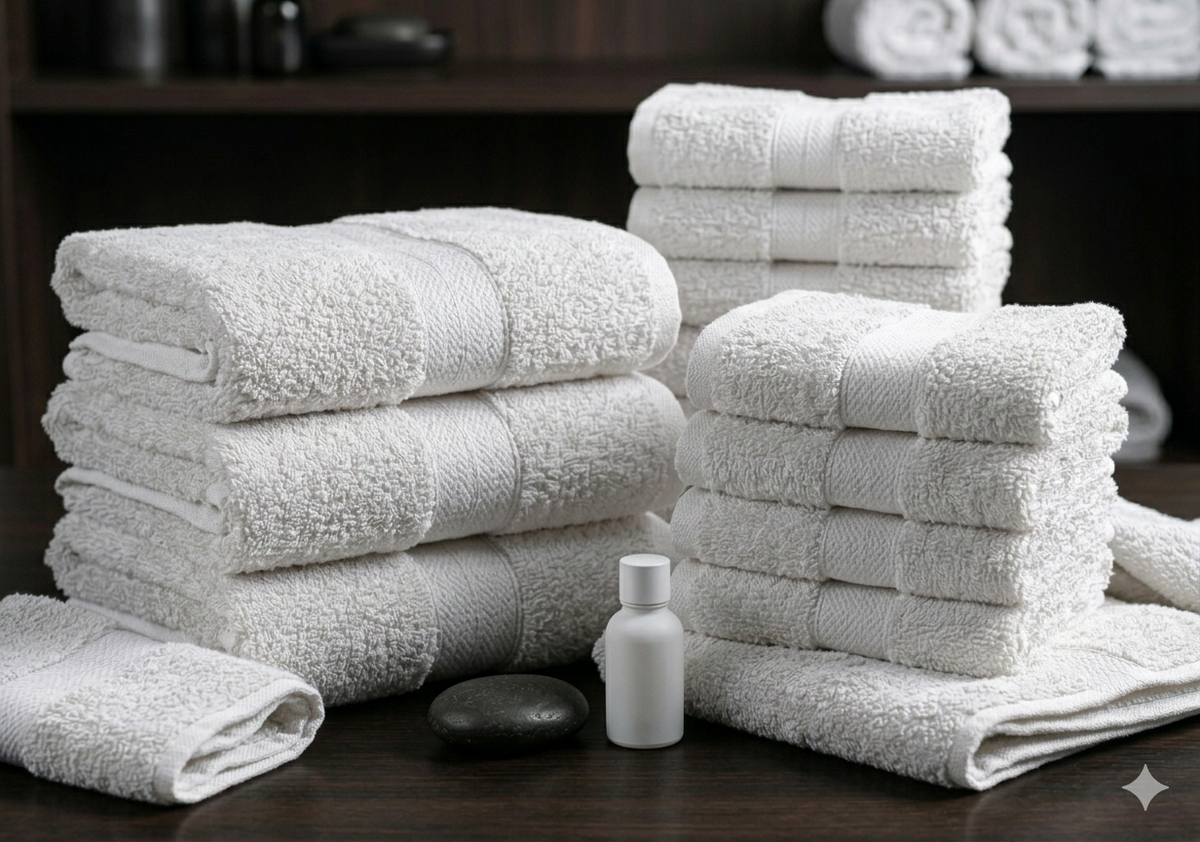Layaan Homes White Towel Set
