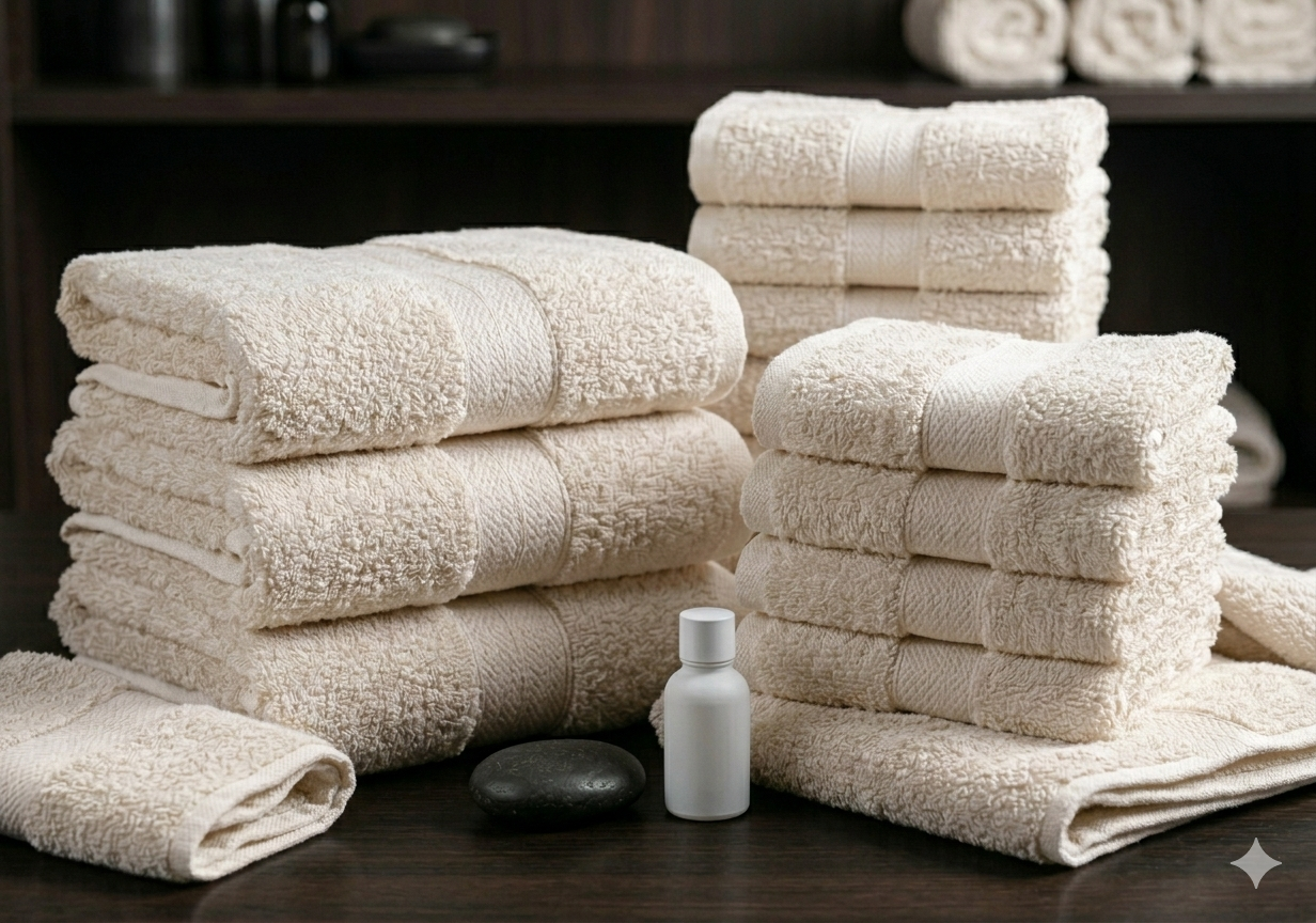 Layaan Homes off white Towel Set