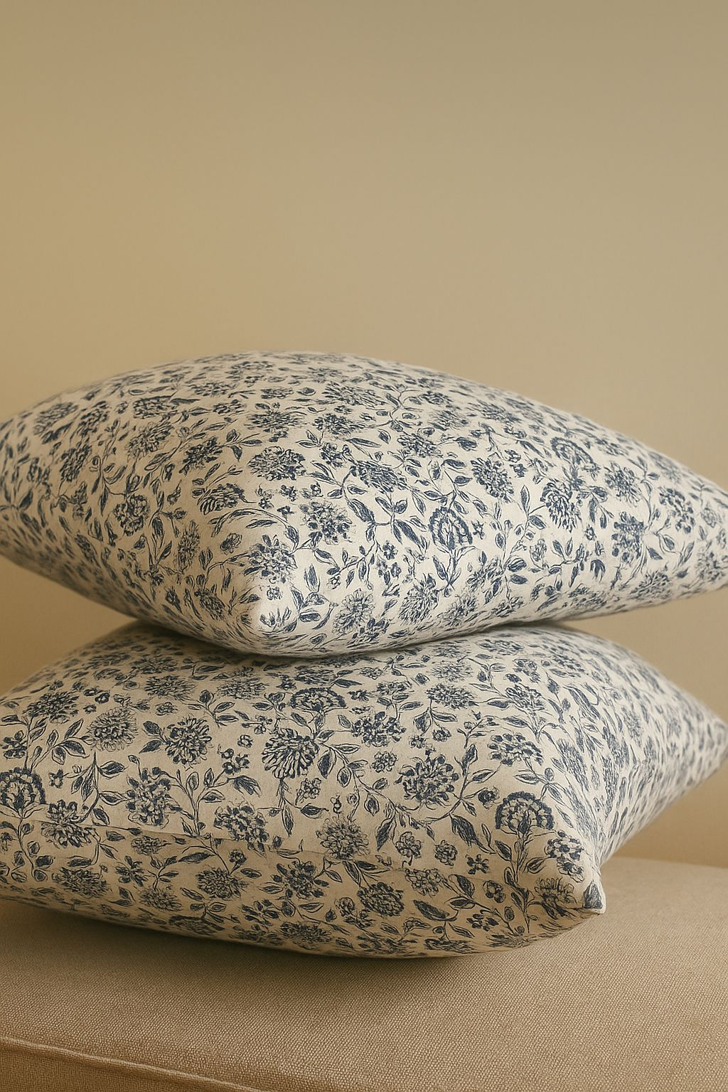 Layaan Homes Porcelain Blue & White Print Duvet Set