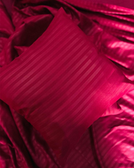 Layaan Homes Ruby Red Striped Duvet Set