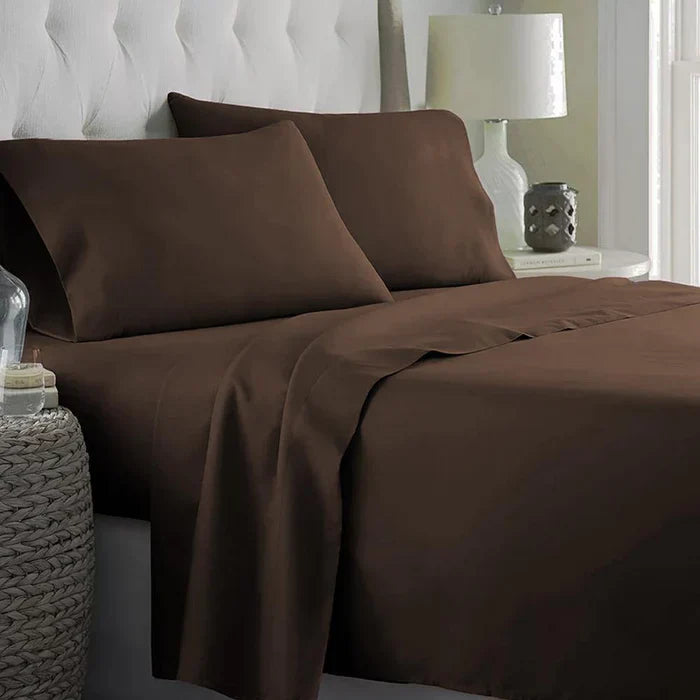 Layaan Homes single Dyed Brown bedsheet