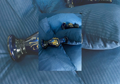 Layaan Homes Blue Thin Quilted Beding Set