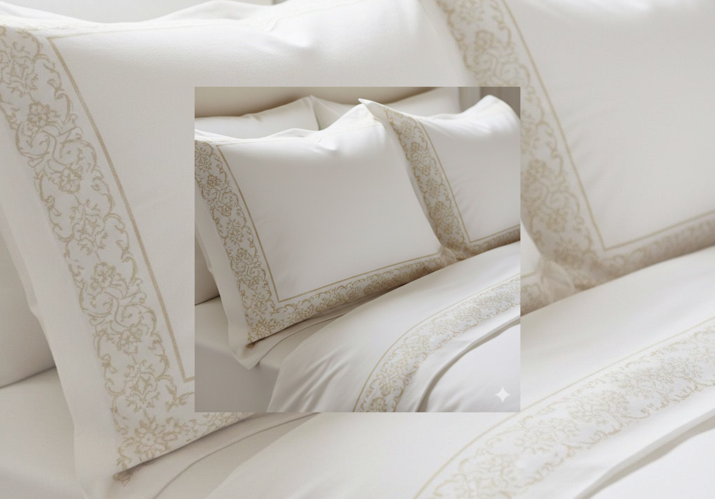 Layaan Homes Luxury Printed Embroidery Set