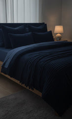 Layaan Homes Fleece Navy Blue set.