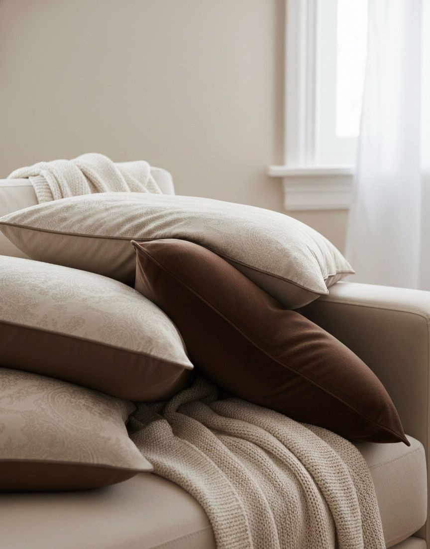 Layaan Homes Luxury Beige Bedding Set