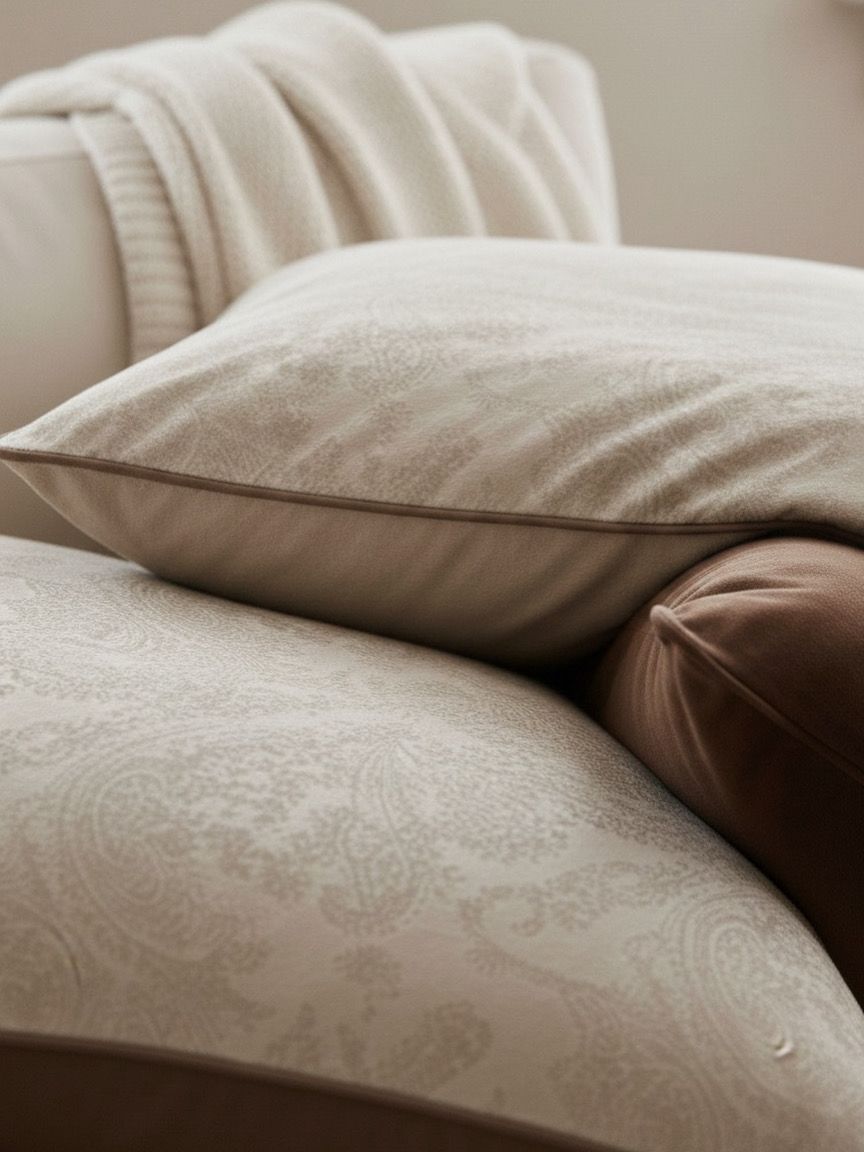 Layaan Homes Luxury Beige Bedding Set