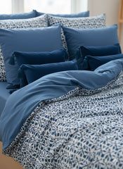 Layaan Homes Blue leaves Pattern