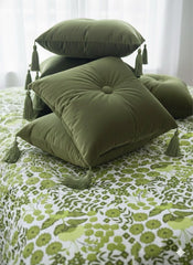 Layaan Homes Green Leaves Print Set
