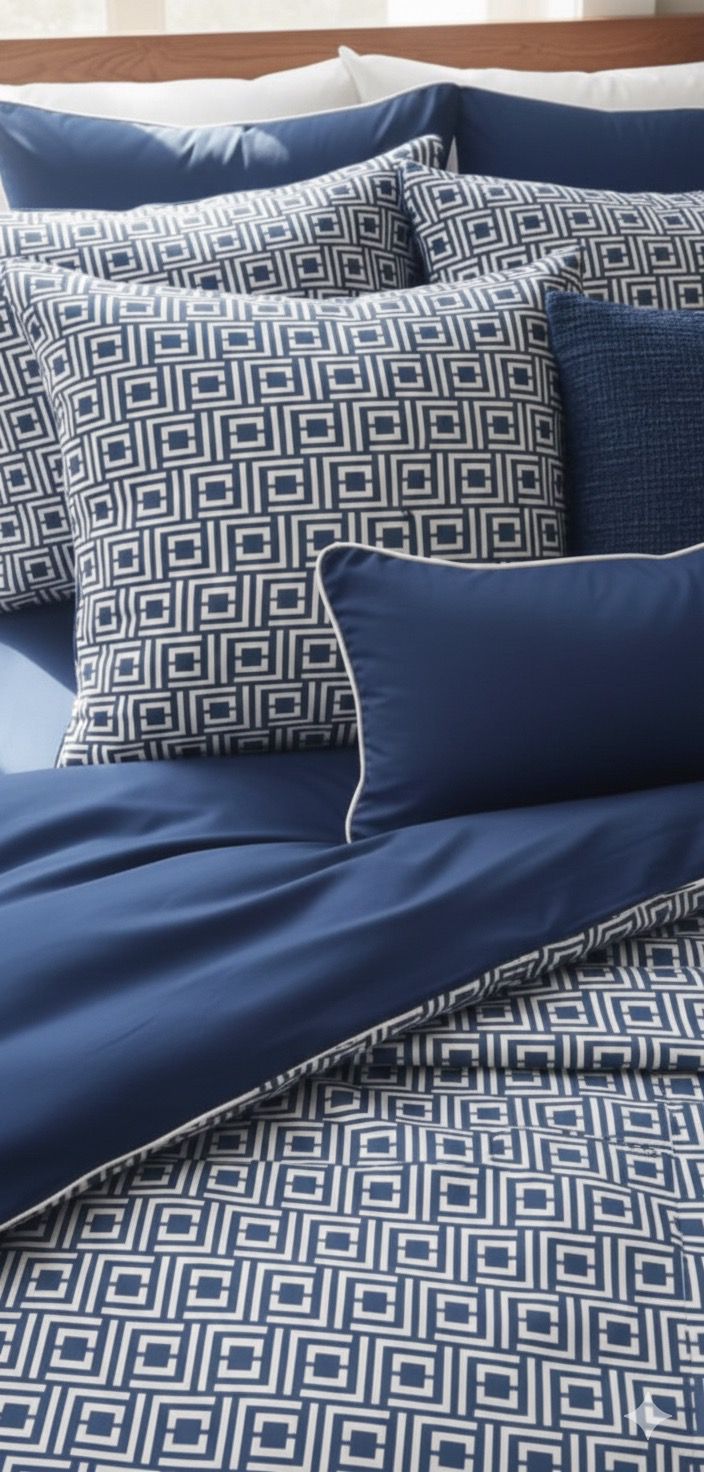 Layaan Homes Blue Geometrical print