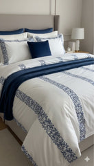 Layaan Homes Blue Printed Embroidery Set