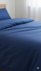 Layaan Homes Blue Satin Bedding Set