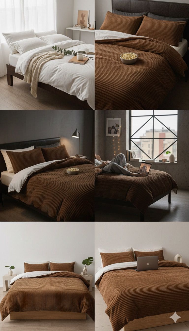 Layaan Homes Brown Winter Shaggy Set