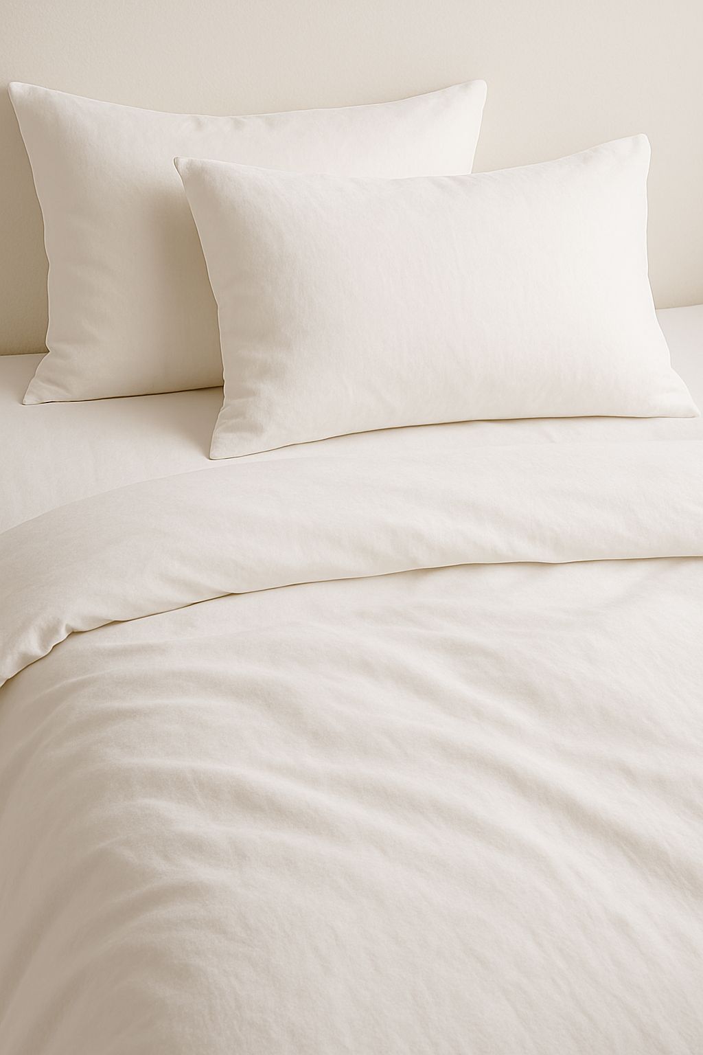 Layaan Homes Neutral Cream Solid Duvet Set